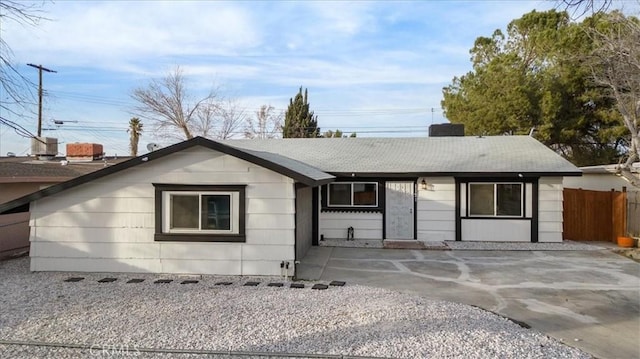 single story home featuring a patio area