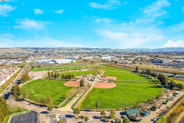 aerial view with a mountain view