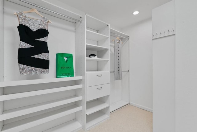 view of walk in closet