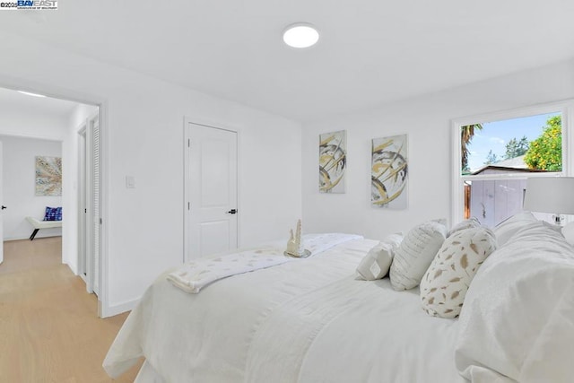 bedroom featuring light hardwood / wood-style flooring