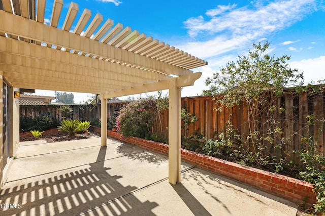 view of patio with a pergola