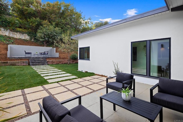 view of patio featuring outdoor lounge area