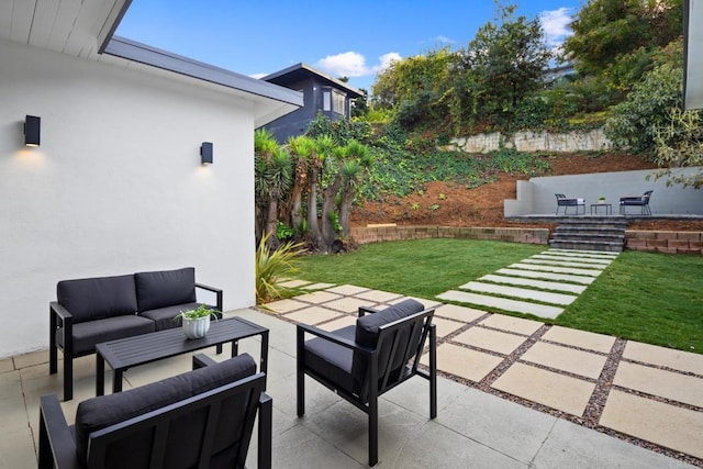 view of patio with outdoor lounge area