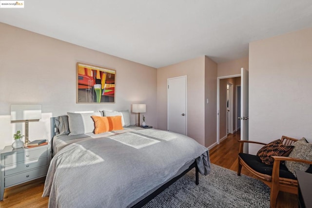 bedroom featuring light hardwood / wood-style flooring