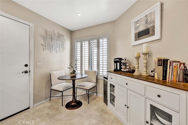 interior space with light tile patterned flooring