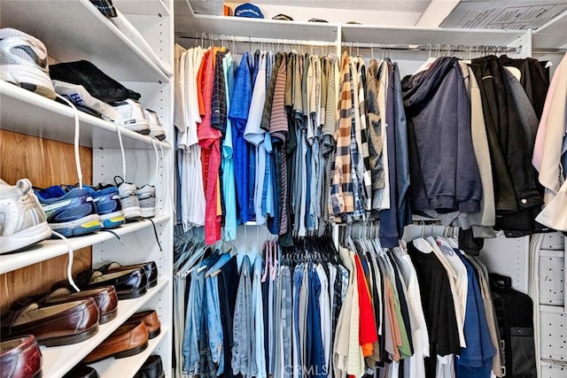 view of walk in closet