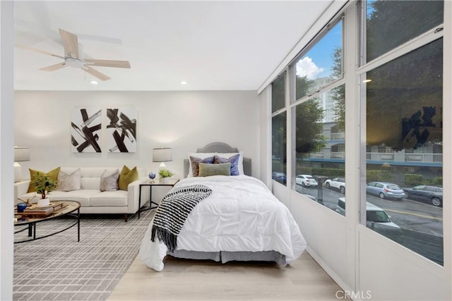 bedroom featuring light hardwood / wood-style floors