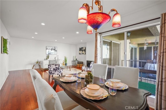 5845 Doverwood Dr Unit 216, Culver City, CA 90230 - dining area with recessed lighting and hardwood / wood-style floors