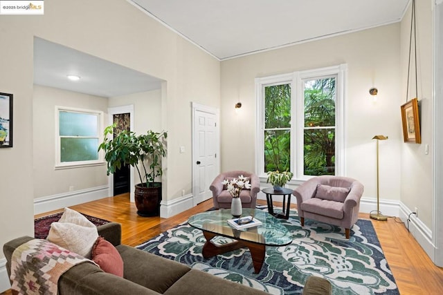 living room featuring hardwood / wood-style floors