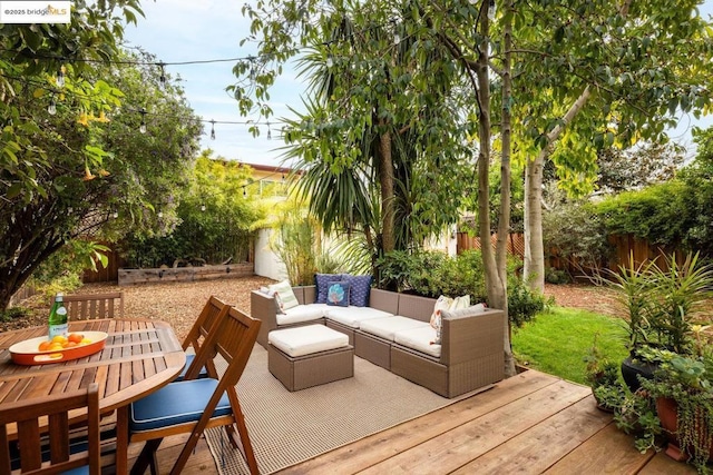 exterior space featuring an outdoor living space