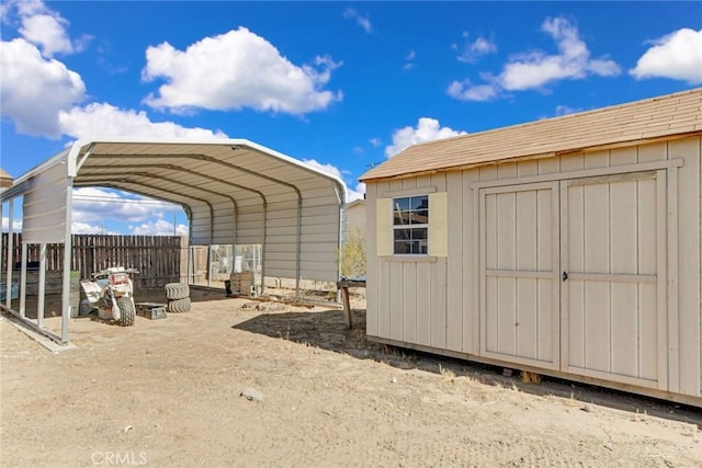 view of outdoor structure featuring a carport