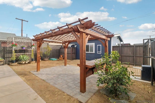 view of patio / terrace with a pergola