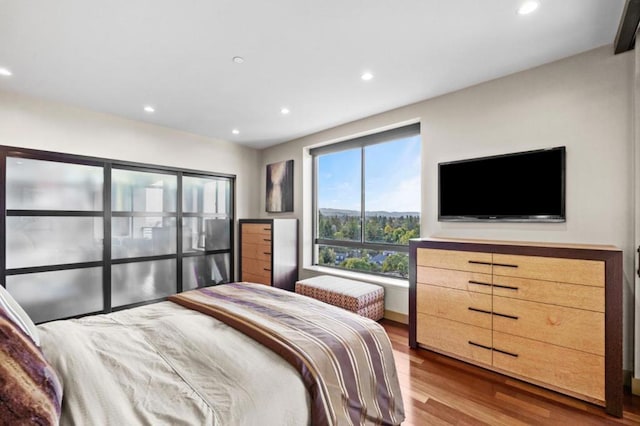 bedroom featuring wood-type flooring