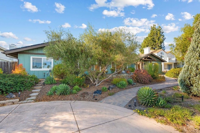 view of front of home with a patio area