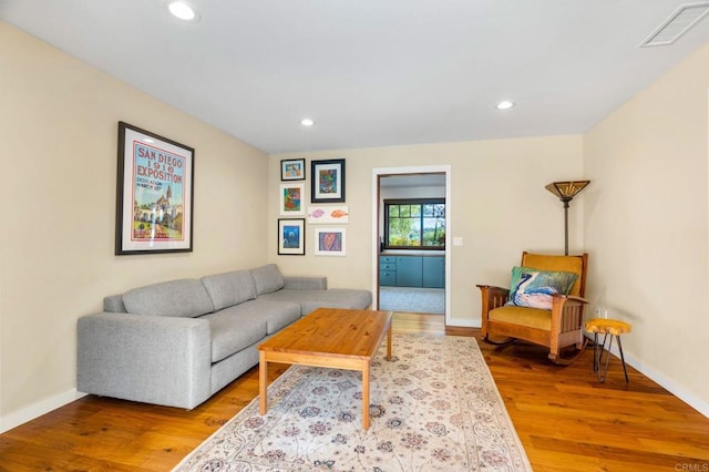 living room featuring hardwood / wood-style flooring