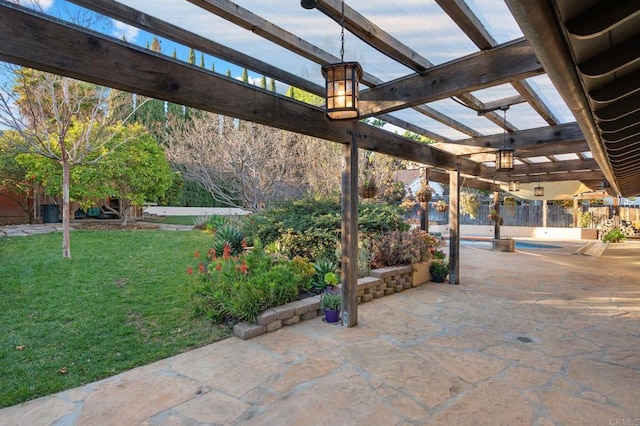 view of patio with a pergola