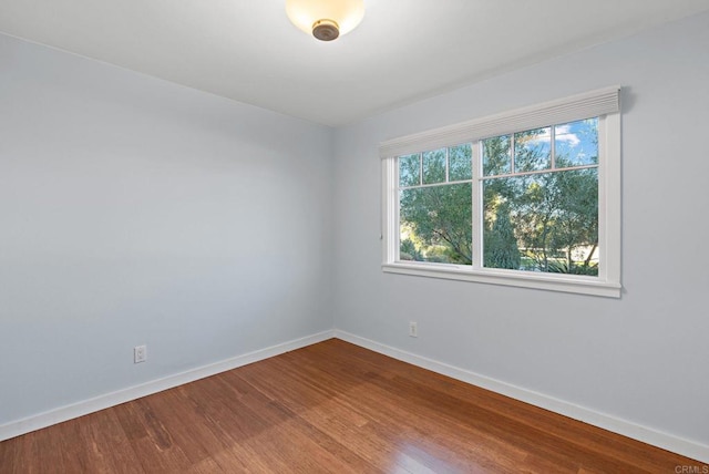 spare room with wood-type flooring