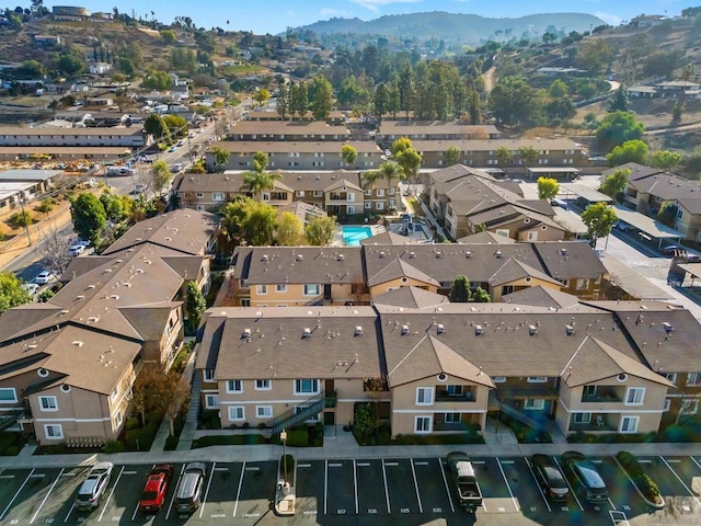 bird's eye view featuring a mountain view