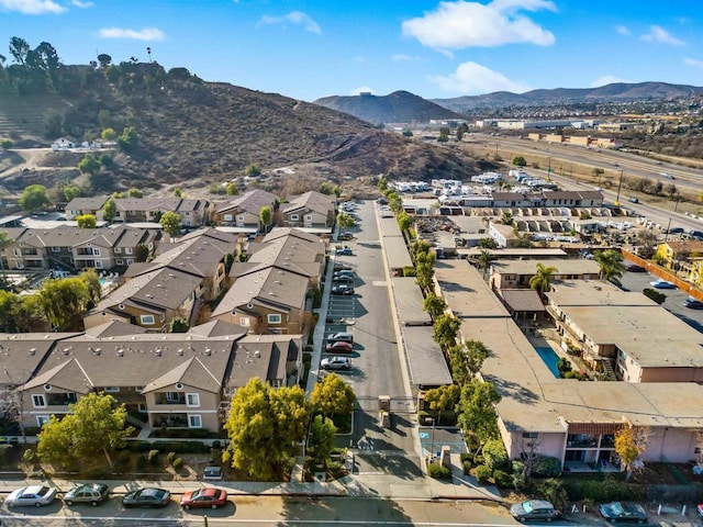 bird's eye view with a mountain view