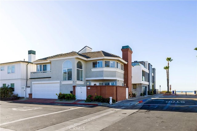 view of property with a garage