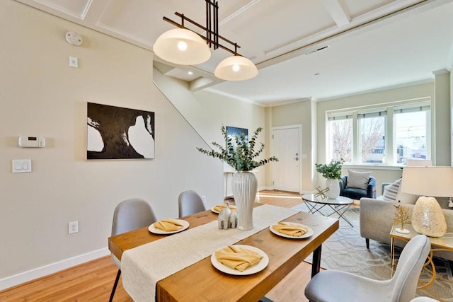 dining room featuring light hardwood / wood-style floors