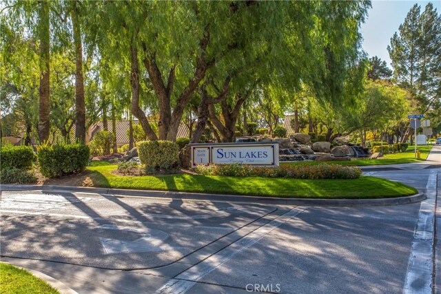 view of community sign