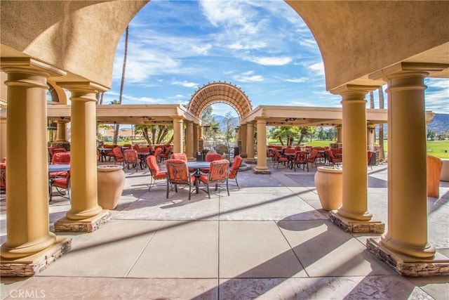 view of patio with outdoor dining space