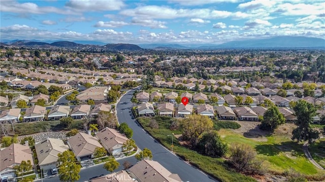 drone / aerial view with a mountain view