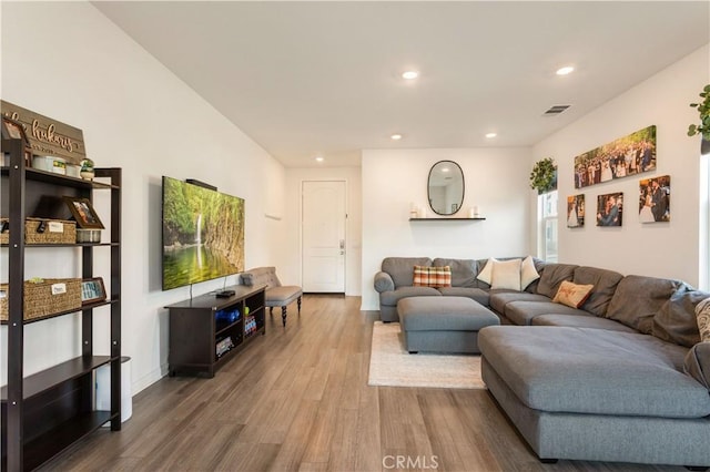 living room featuring hardwood / wood-style floors