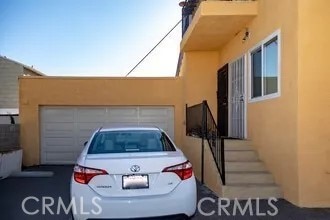 exterior space with a garage