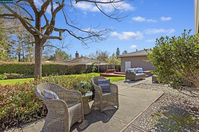 view of patio with outdoor lounge area