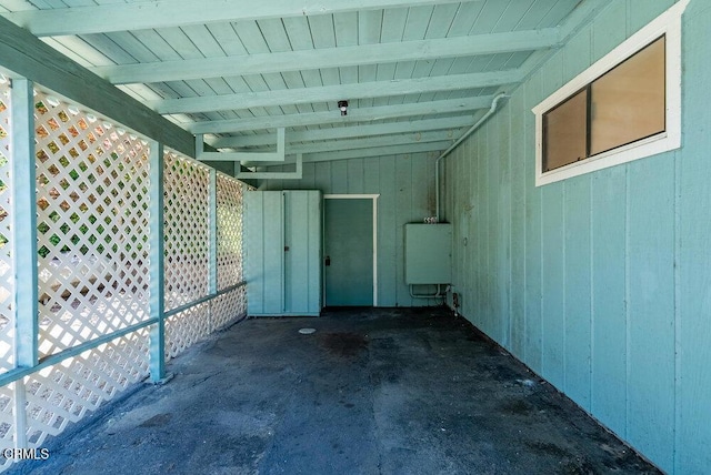 exterior space featuring water heater