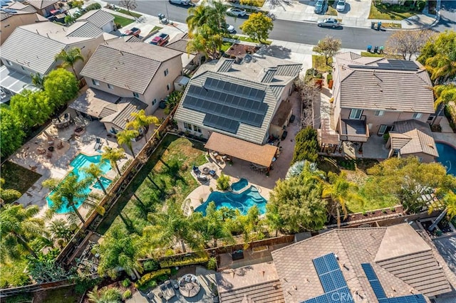 drone / aerial view with a residential view