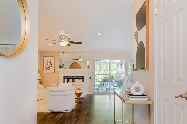 living room featuring hardwood / wood-style flooring