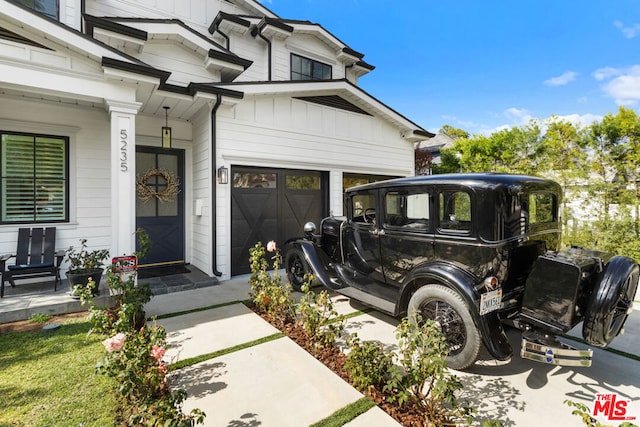 view of home's exterior with a garage