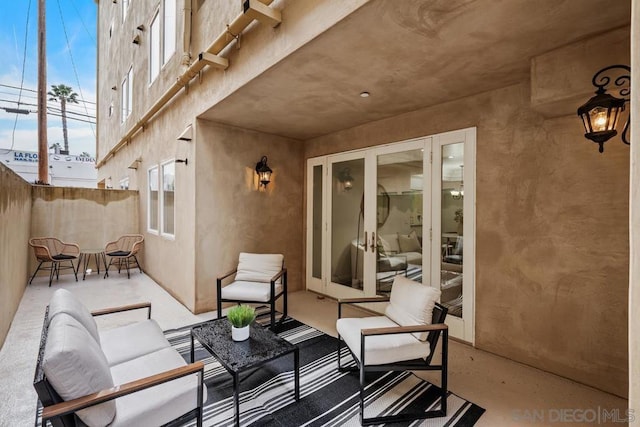 view of patio with an outdoor hangout area