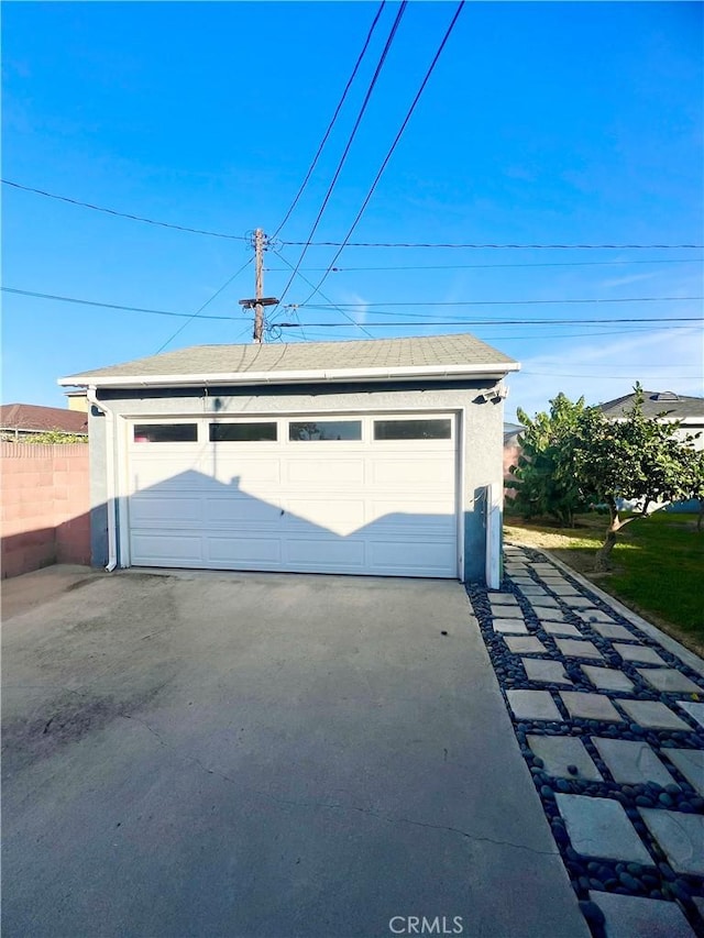 view of garage