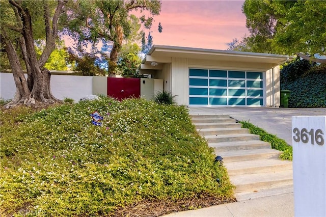 view of front of house with a garage