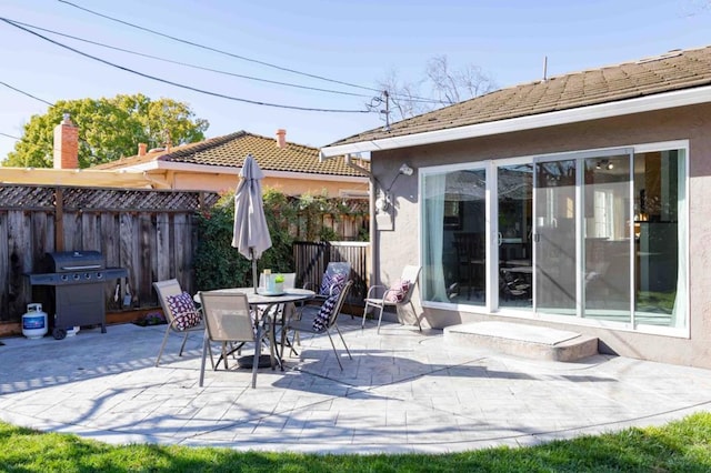 view of patio with grilling area