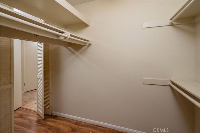 spacious closet with wood-type flooring