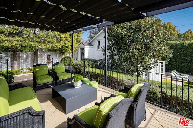 view of patio featuring an outdoor living space