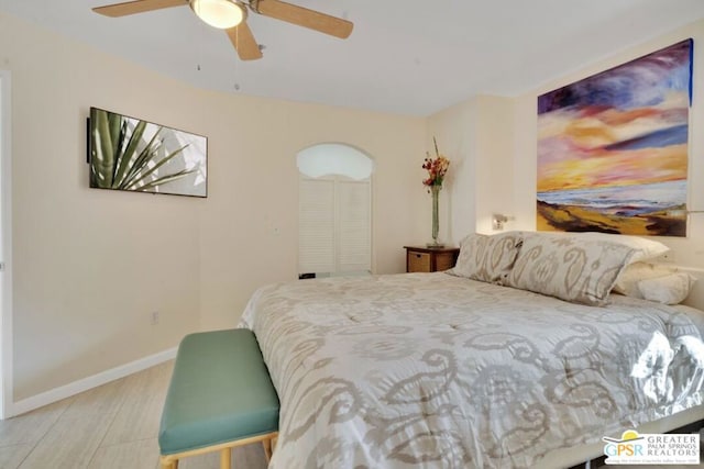 bedroom with ceiling fan