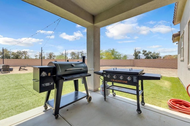 view of patio / terrace featuring grilling area