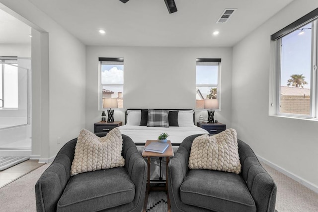 bedroom featuring carpet