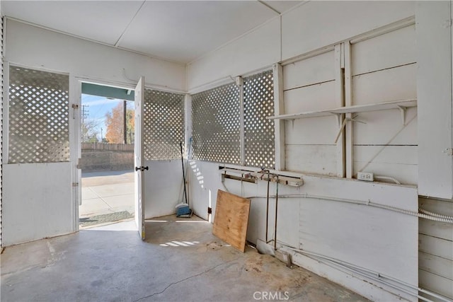 interior space with concrete floors