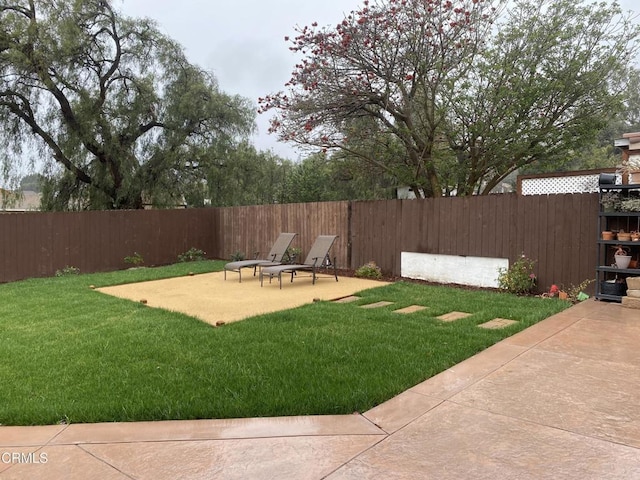 view of yard featuring a patio area