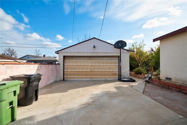 view of garage