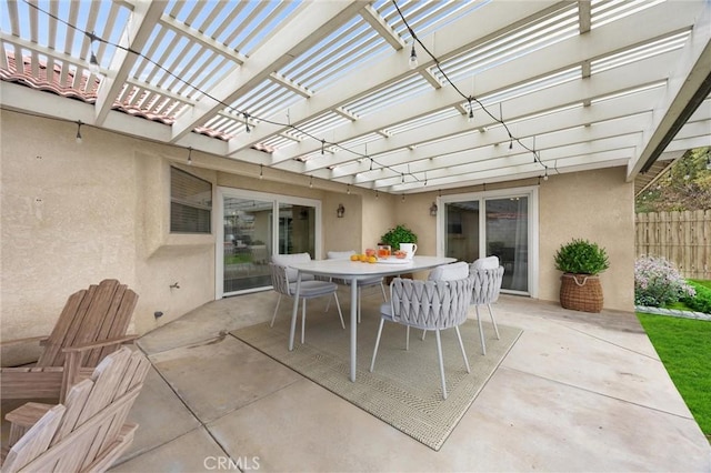 view of patio with a pergola