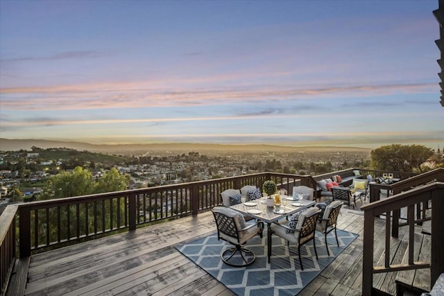 view of deck at dusk