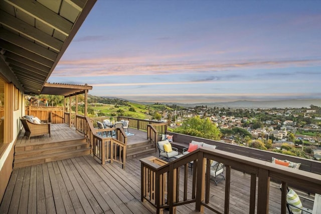 view of deck at dusk